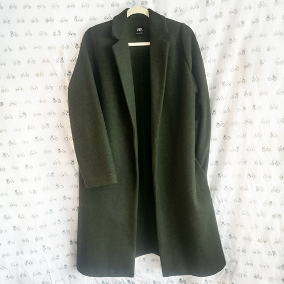 Zara Long Coat Outer Knit Green | XL - Picture 2 of 5